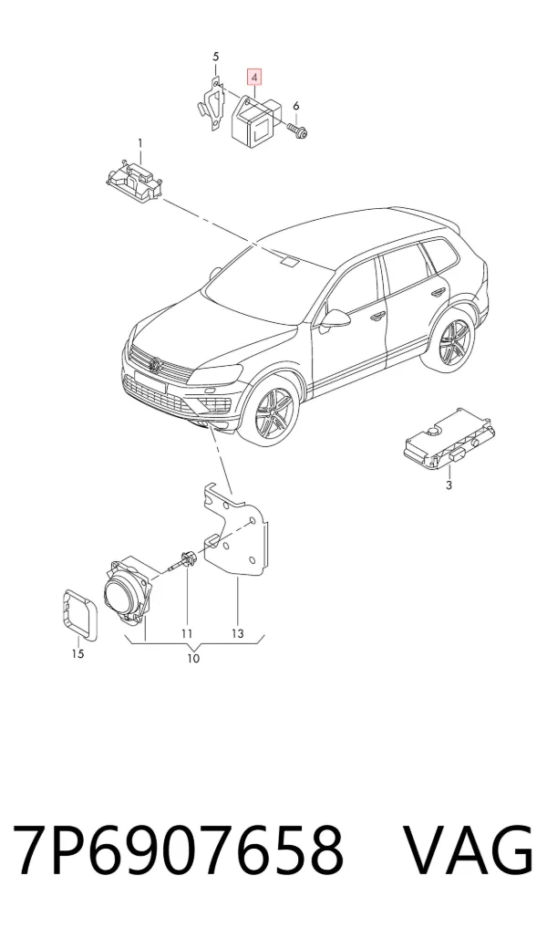 Sensor de aceleração longitudinal 7P6907658 VAG