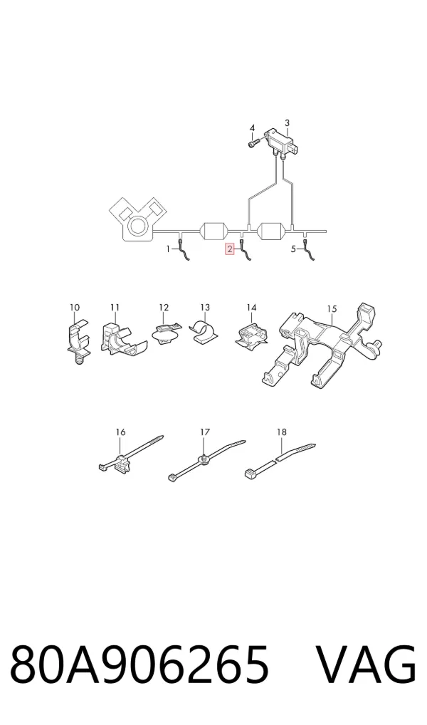 Sonda lambda, sensor de oxigênio depois de catalisador 80A906265 VAG