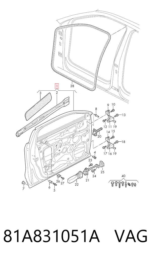 Porta dianteira esquerda Audi Q2 GAB, GAG