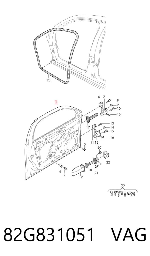 Porta dianteira esquerda Audi A1 Sportback