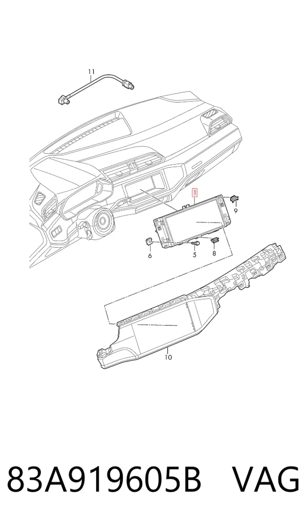Mostrador multifuncional 83A919605B VAG