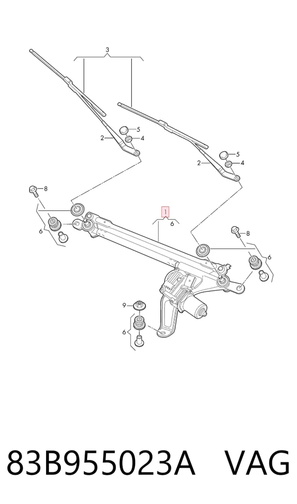 Trapézio de limpador pára-brisas Audi Q3 F3B