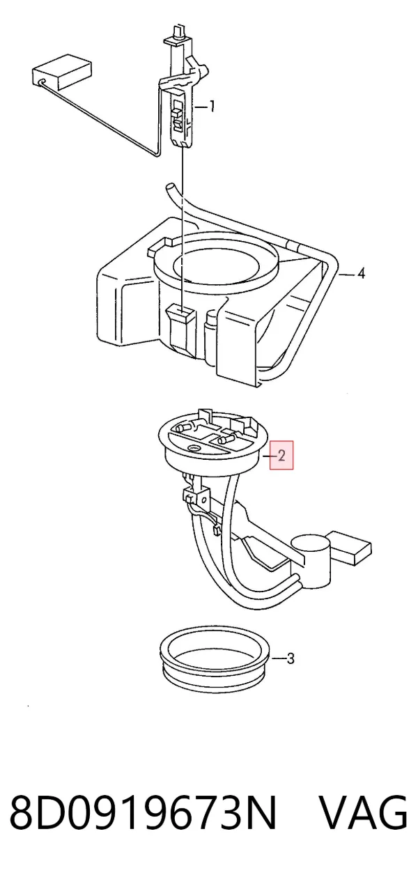Sensor do nível de combustível no tanque 8D0919673N VAG