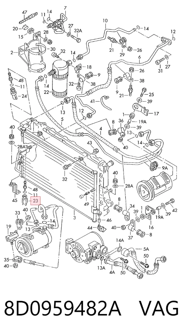Sensor de pressão absoluta de aparelho de ar condicionado 8D0959482A VAG