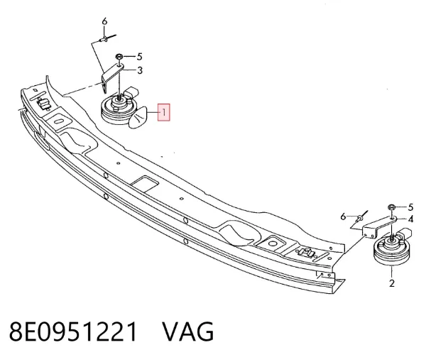 Sinal sonoro (cláxon) 8E0951221 VAG