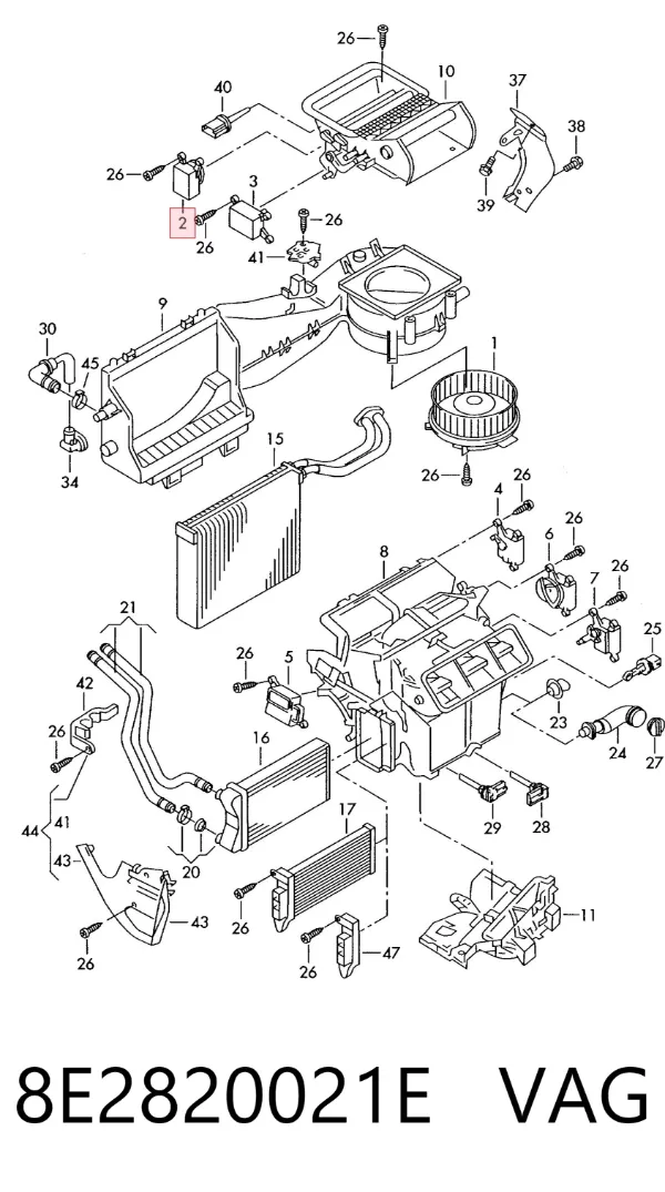 Motor de ventilador de forno (de aquecedor de salão) 8E2820021E VAG