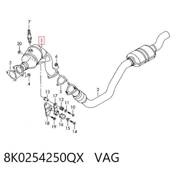 Convertidor - catalisador 8K0254250QX VAG