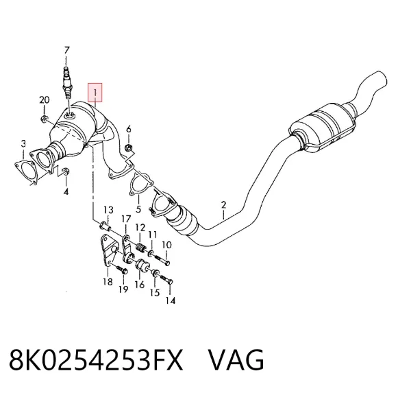 Convertidor - catalisador 8K0254253FX VAG