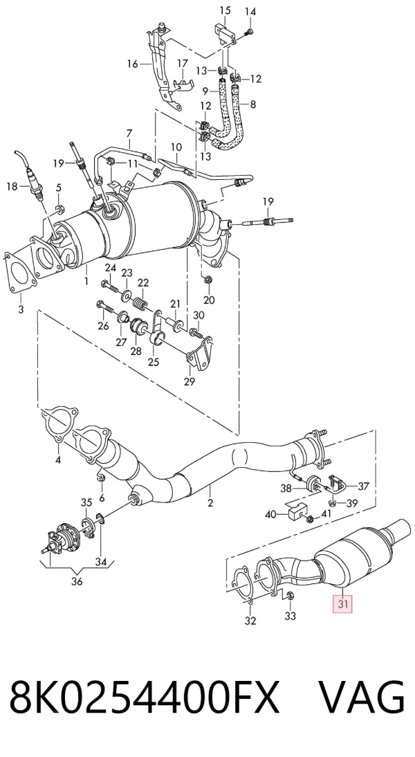 Convertidor - catalisador 8K0254400FX VAG