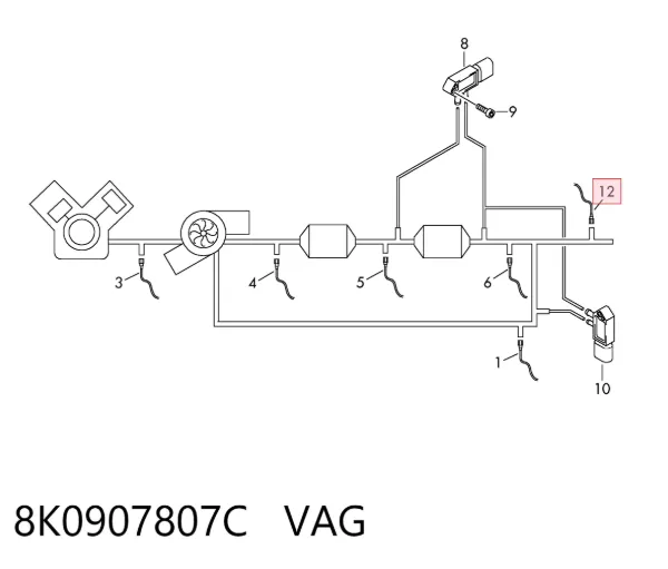 Sensor de óxidos de nitrogênio NOX 8K0907807C VAG