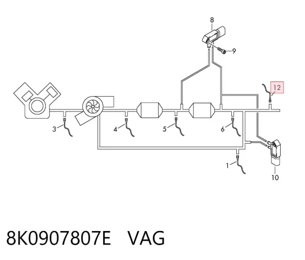 Sensor de óxidos de nitrogênio NOX 8K0907807E VAG