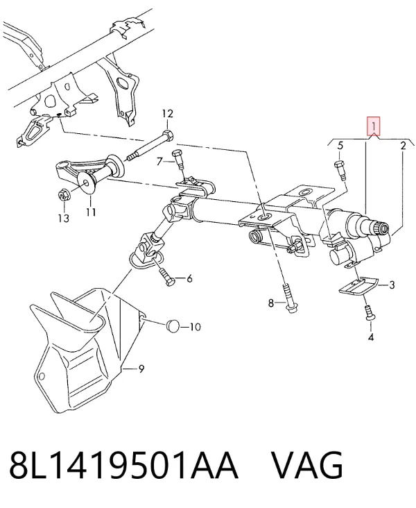 Coluna da direção 8L1419501AA VAG