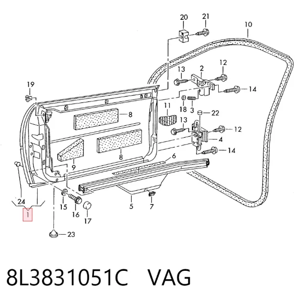 Porta dianteira esquerda Audi A3 8L1