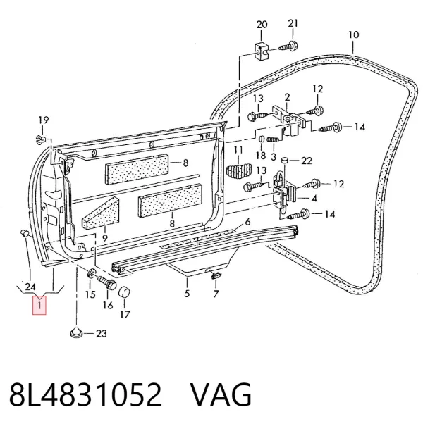 Porta dianteira direita 8L4831052 VAG