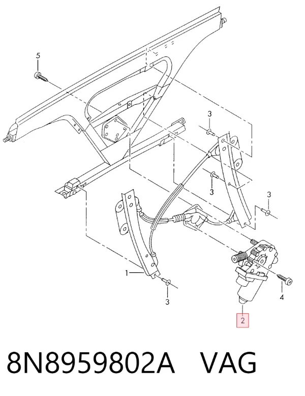 Motor de acionamento de vidro da porta dianteira direita 8N8959802A VAG