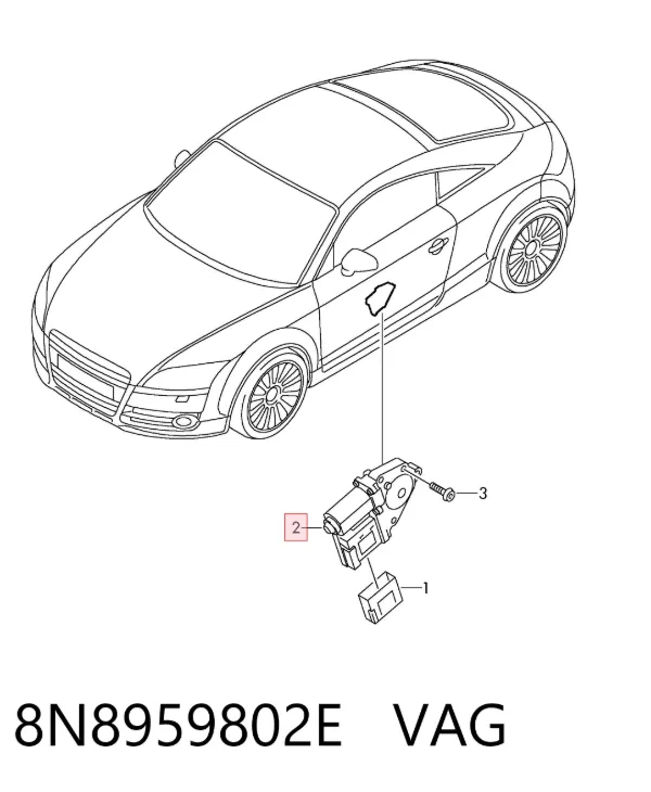 Motor de acionamento de vidro da porta dianteira direita 8N8959802E VAG