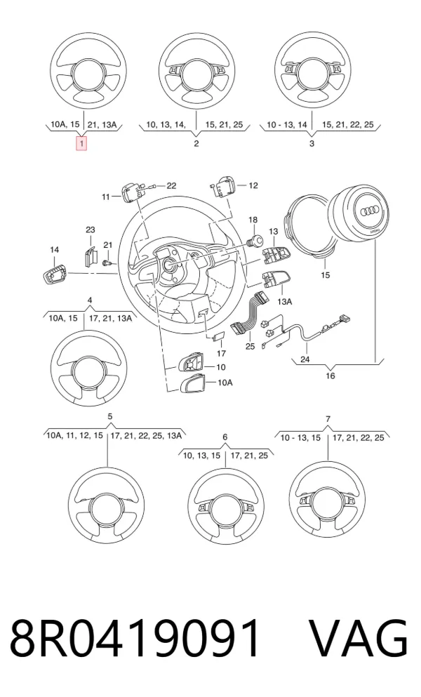 Volante 8R0419091 VAG