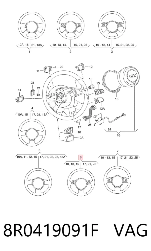 Volante 8R0419091F VAG