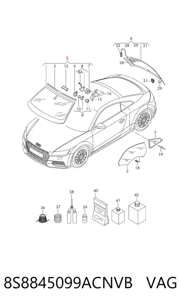 Pára-brisas Audi TT FV3, FVP