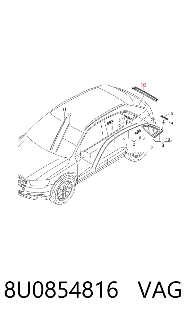 Spoiler de porta-malas (de 3ª/5ª porta traseira) 8U0854816 VAG