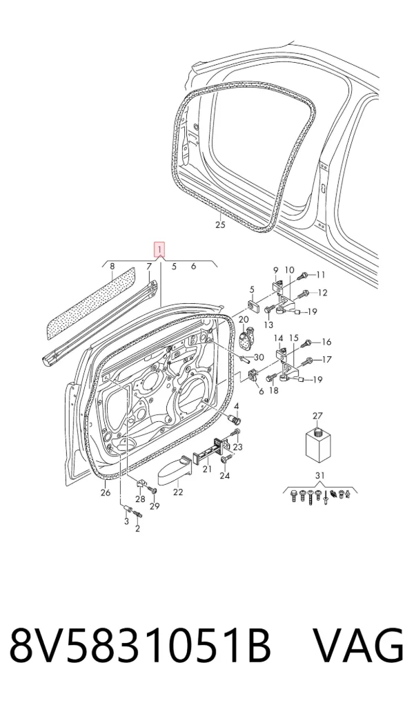 Porta dianteira esquerda 8V5831051B VAG