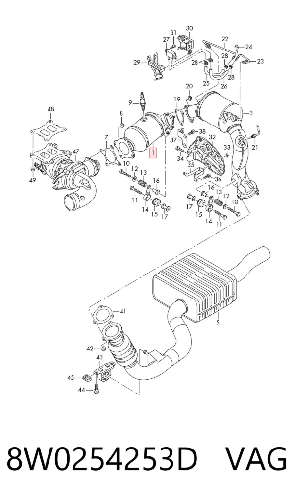 Convertidor - catalisador 8W0254253D VAG