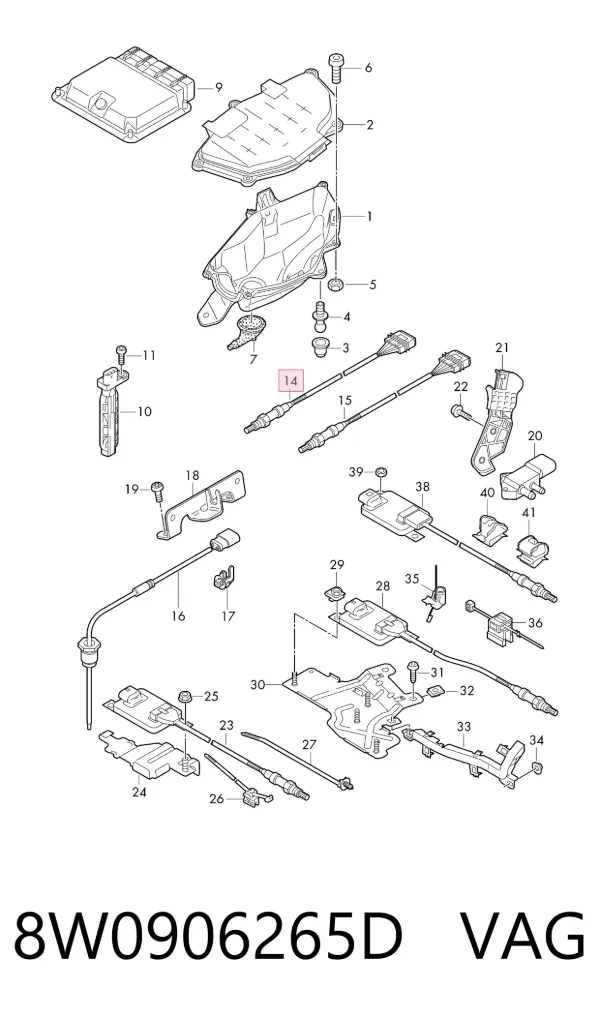 Sonda lambda, sensor de oxigênio 8W0906265D VAG