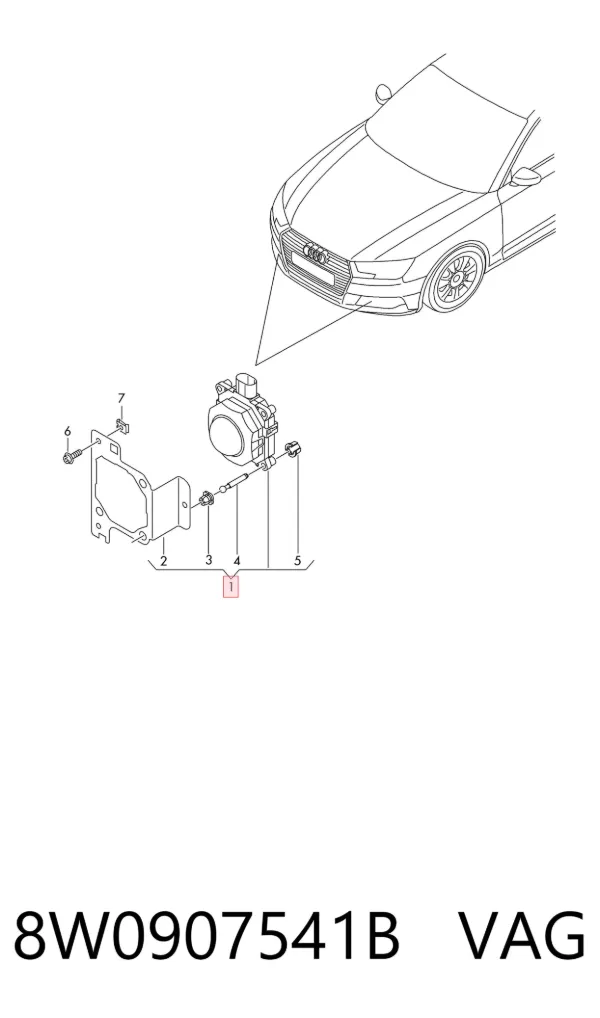 Sensor de radar de distância 8W0907541B VAG