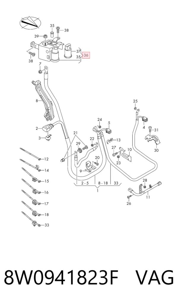 Unidade de dispositivos de segurança 8W0941823F VAG