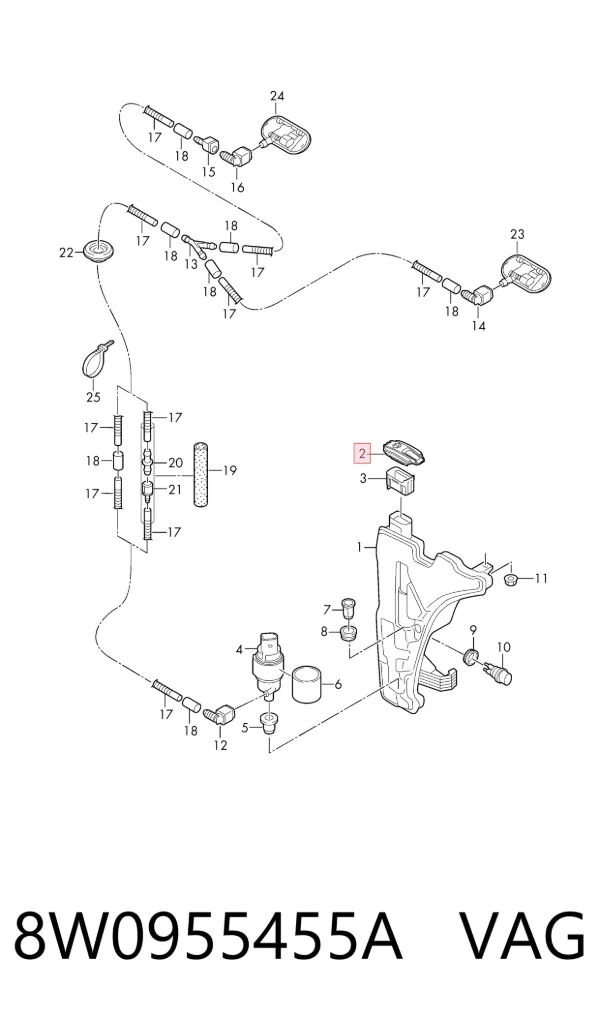 Tampa de tanque de fluido para lavador Audi A4 B9