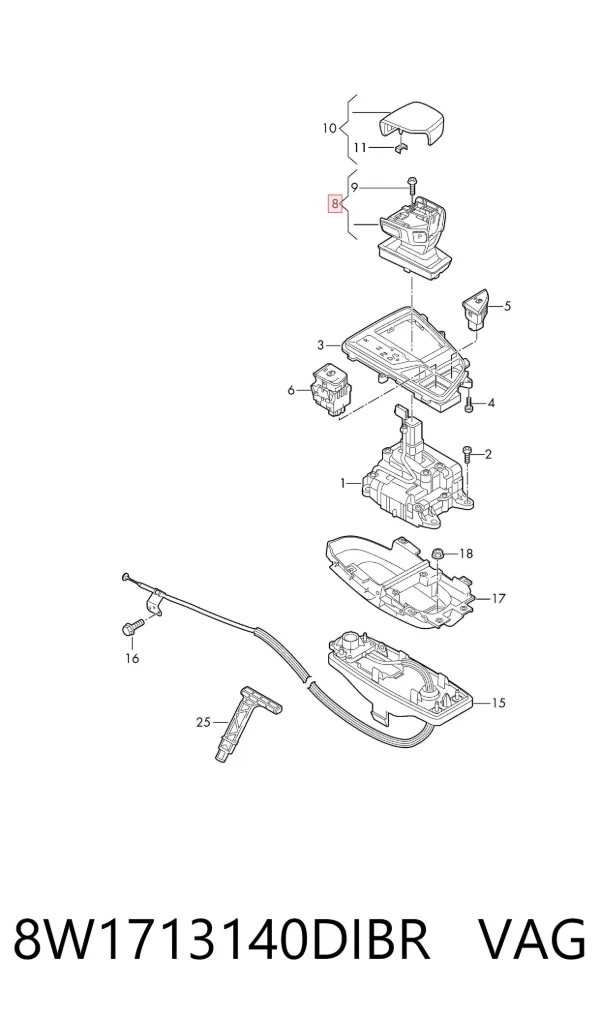 Avalanca de mudança 8W1713140DIBR VAG
