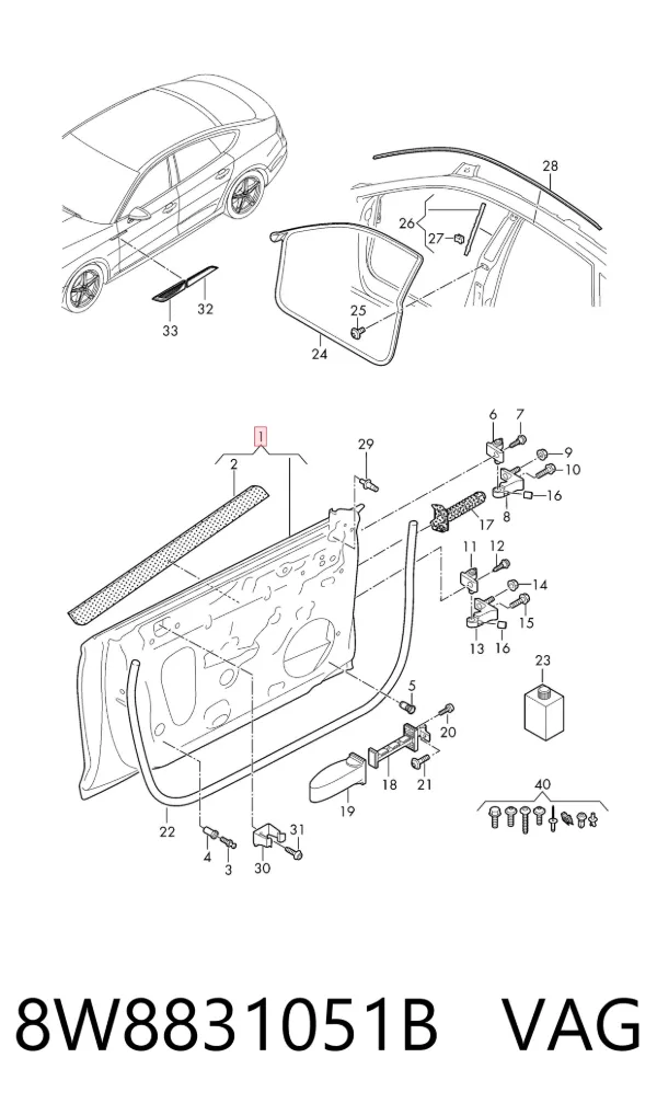 Porta dianteira esquerda Audi A5 Sportback