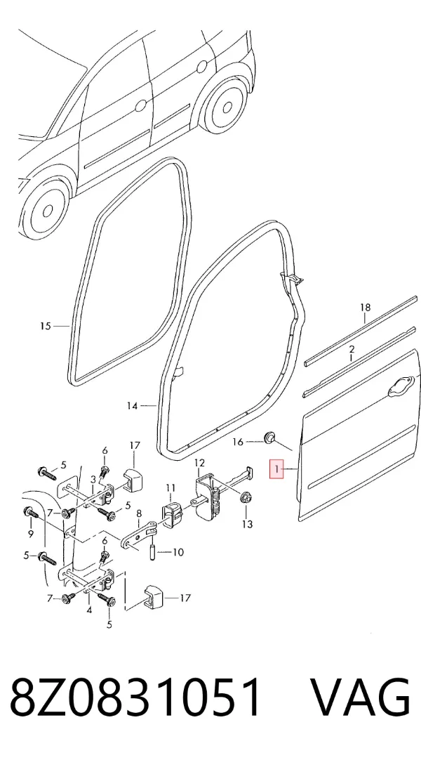 Porta dianteira esquerda Audi A2 8Z0