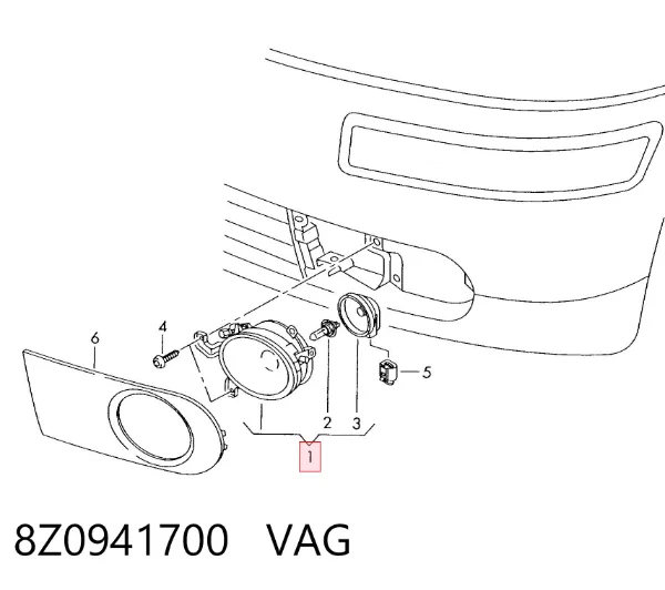 Luzes de nevoeiro direitas 8Z0941700 VAG