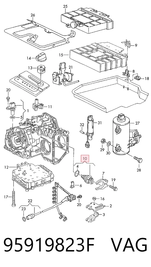 Sensor dos modos de trabalho da Caixa Automática de Mudança 95919823F VAG