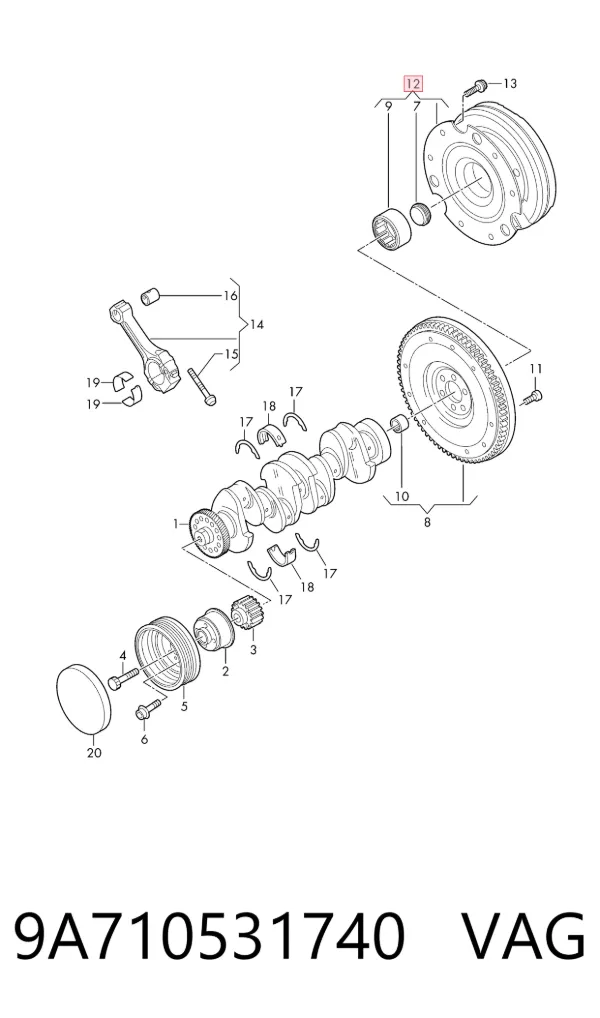 Volante de motor 9A710531740 VAG