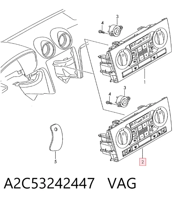 Unidade de controlo dos modos de aquecimento/condicionamento A2C53242447 VAG