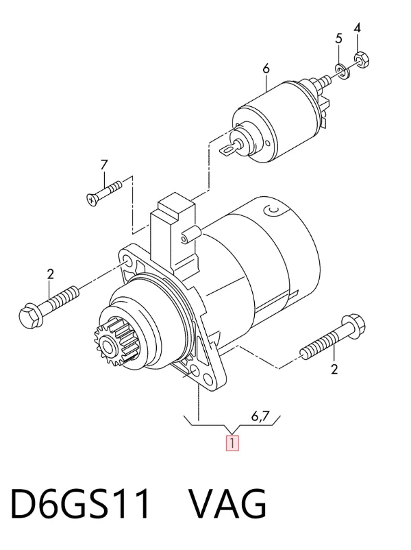 Motor de arranco D6GS11 VAG
