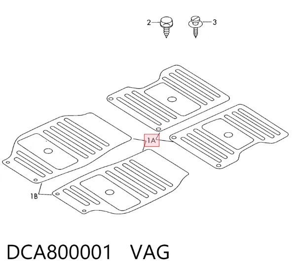 Tapetes dianteiros + traseiros, kit DCA800001 VAG