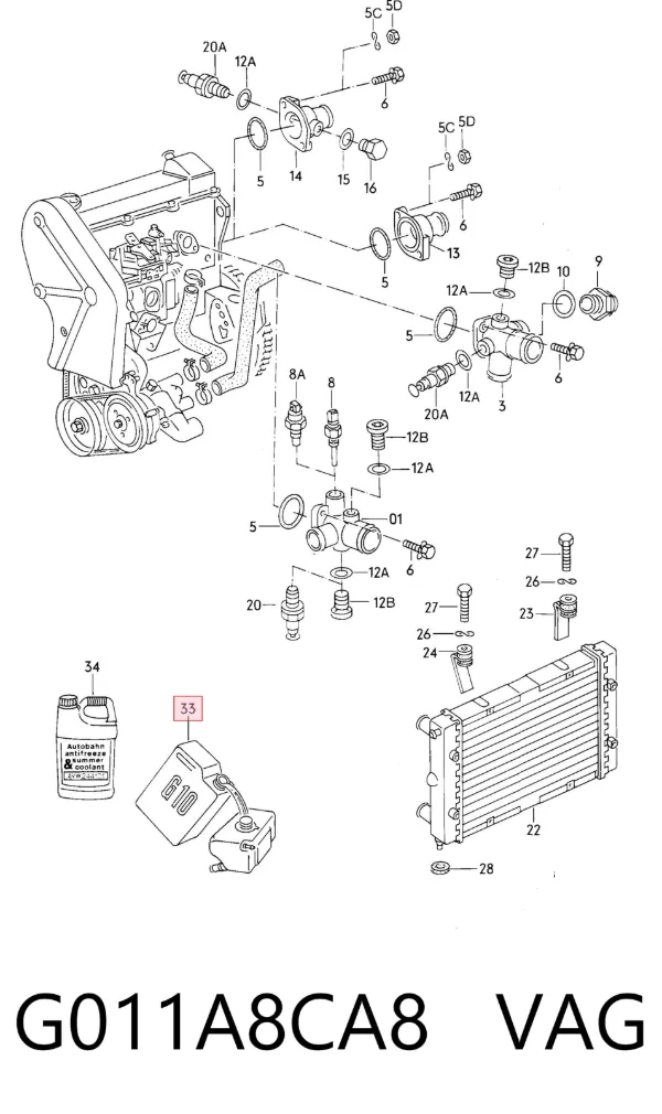Fluido de esfriamento G011A8CA8 VAG