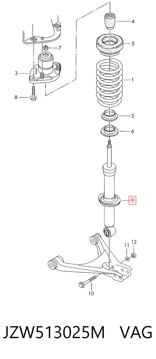 Amortecedor traseiro JZW513025M VAG