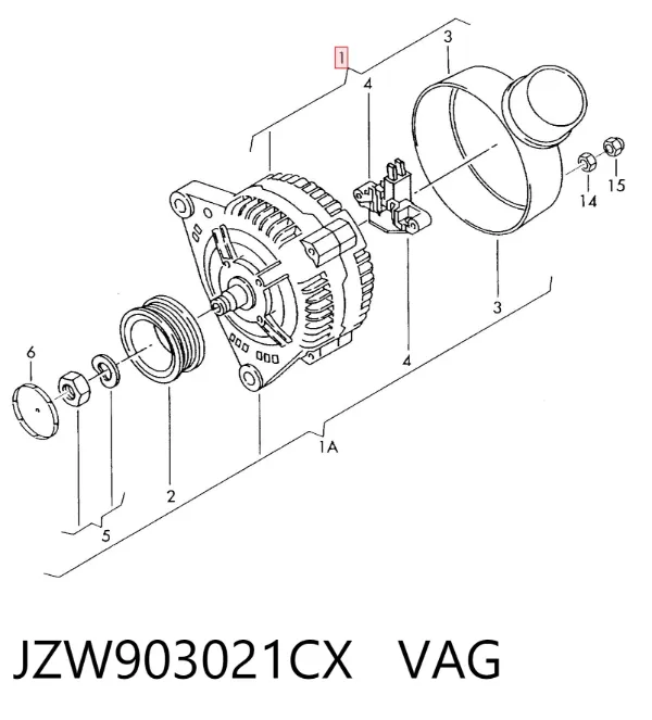 Gerador JZW903021CX VAG