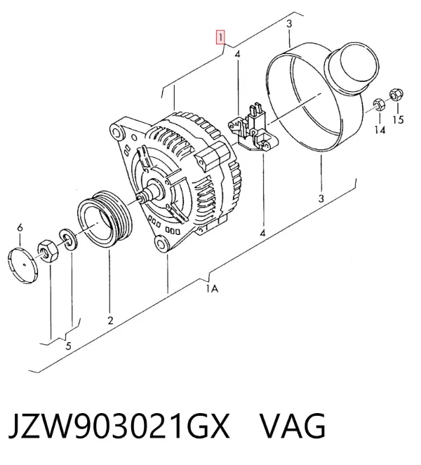 Gerador JZW903021GX VAG