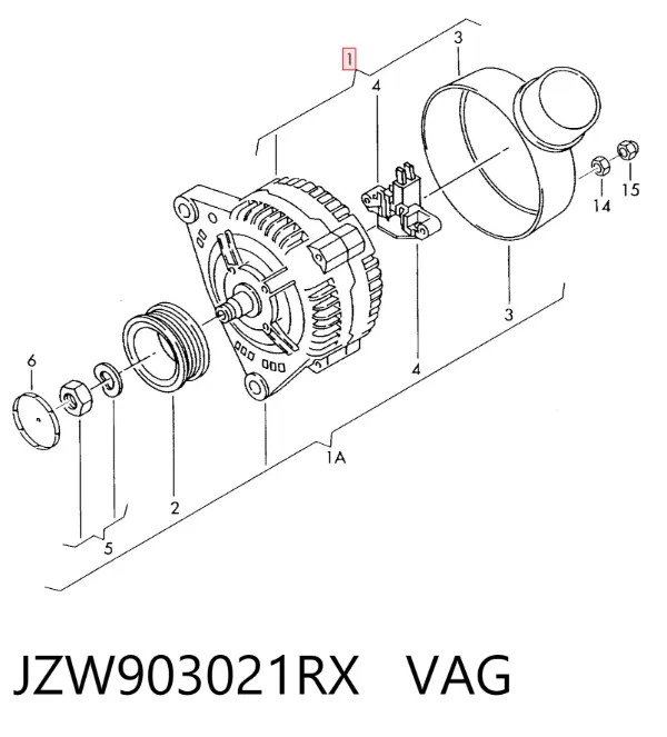 Gerador JZW903021RX VAG