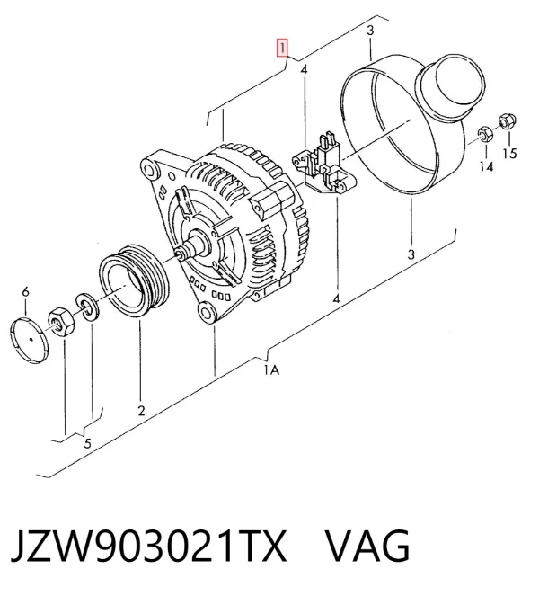 Gerador JZW903021TX VAG