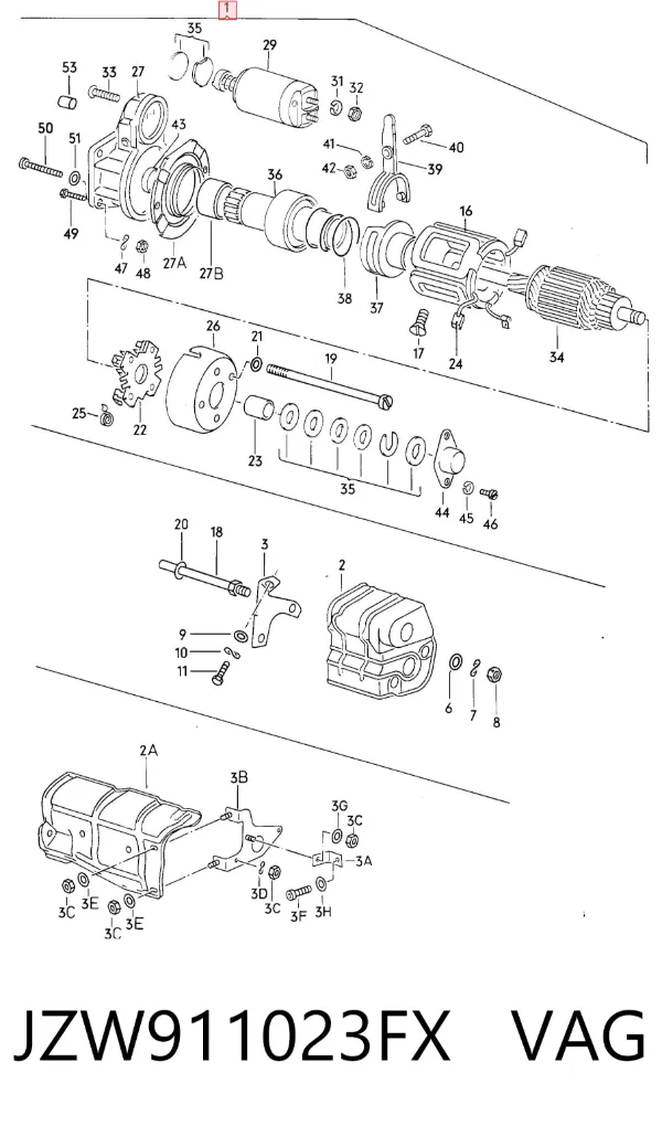Motor de arranco JZW911023FX VAG