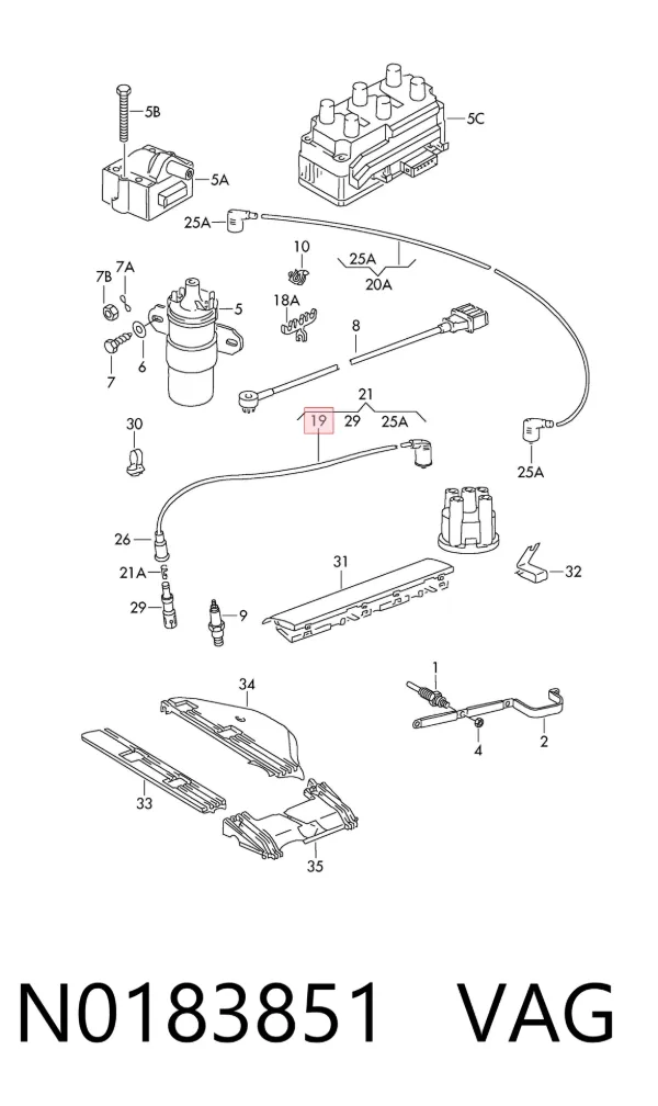 Fios de alta voltagem, kit N0183851 VAG
