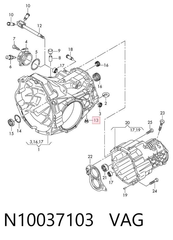 Parafuso de cabeça de motor (CBC) N10037103 VAG