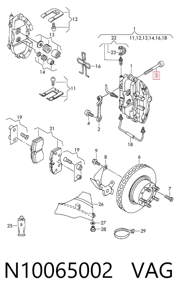Parafuso de cabeça de motor (CBC) N10065002 VAG