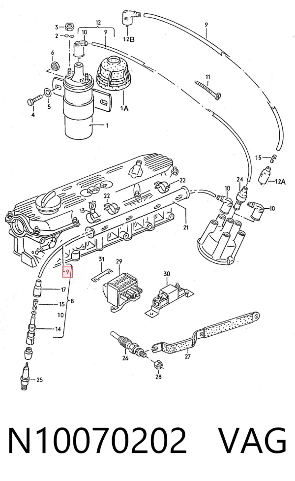 Fios de alta voltagem, kit N10070202 VAG